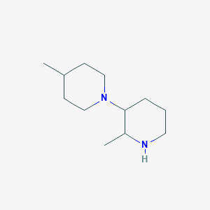 molecular formula C12H24N2 B13180193 4-Methyl-1-(2-methylpiperidin-3-yl)piperidine 