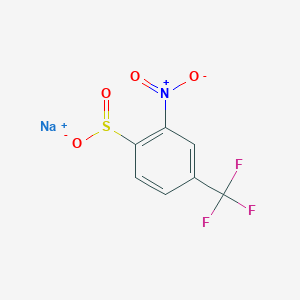 molecular formula C7H3F3NNaO4S B13180220 2-Nitro-4-(trifluoromethyl)benzenesulfinic acid sodium salt 
