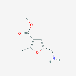 molecular formula C8H11NO3 B13180222 Methyl 5-(aminomethyl)-2-methylfuran-3-carboxylate 