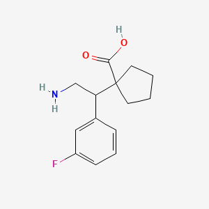 molecular formula C14H18FNO2 B13180253 1-[2-Amino-1-(3-fluorophenyl)ethyl]cyclopentane-1-carboxylic acid 