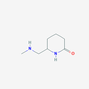 molecular formula C7H14N2O B13180259 6-[(Methylamino)methyl]piperidin-2-one 