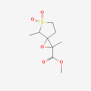 molecular formula C9H14O5S B13180272 Methyl 2,7-dimethyl-6,6-dioxo-1-oxa-6lambda6-thiaspiro[2.4]heptane-2-carboxylate 