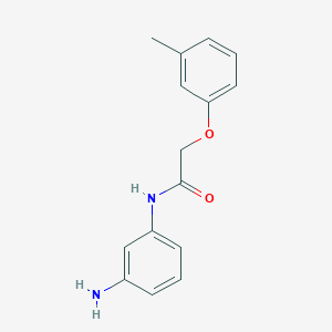 molecular formula C15H16N2O2 B1318030 N-(3-Aminophenyl)-2-(3-methylphenoxy)acetamide CAS No. 954252-04-1