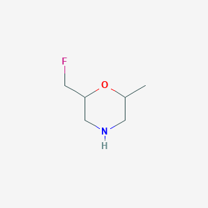 molecular formula C6H12FNO B13180353 2-(Fluoromethyl)-6-methylmorpholine 