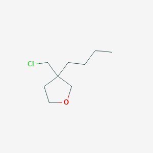 molecular formula C9H17ClO B13180385 3-Butyl-3-(chloromethyl)oxolane 