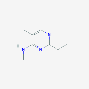 molecular formula C9H15N3 B13180401 N,5-Dimethyl-2-(propan-2-yl)pyrimidin-4-amine 