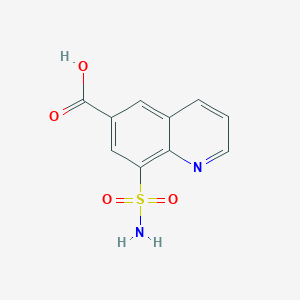 molecular formula C10H8N2O4S B13180414 8-Sulfamoylquinoline-6-carboxylic acid 