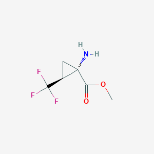 molecular formula C6H8F3NO2 B13180443 methyl (1S,2S)-1-amino-2-(trifluoromethyl)cyclopropane-1-carboxylate 