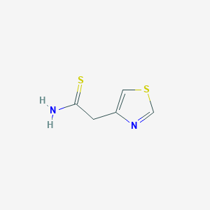 molecular formula C5H6N2S2 B13180467 2-(1,3-Thiazol-4-yl)ethanethioamide 