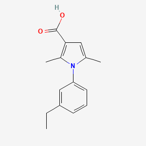 molecular formula C15H17NO2 B13180512 1-(3-ethylphenyl)-2,5-dimethyl-1H-pyrrole-3-carboxylic acid 