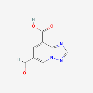molecular formula C8H5N3O3 B13180523 6-Formyl-[1,2,4]triazolo[1,5-a]pyridine-8-carboxylic acid 