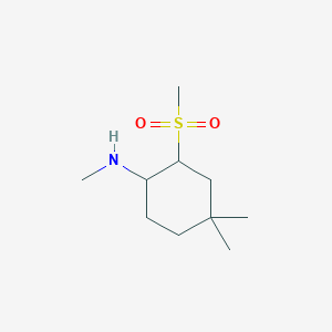 molecular formula C10H21NO2S B13180557 2-methanesulfonyl-N,4,4-trimethylcyclohexan-1-amine 
