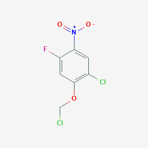 molecular formula C7H4Cl2FNO3 B13180578 1-Chloro-2-(chloromethoxy)-4-fluoro-5-nitrobenzene 