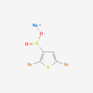 molecular formula C4HBr2NaO2S2 B13180610 Sodium 2,5-dibromothiophene-3-sulfinate 