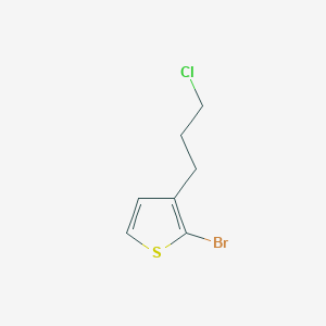 molecular formula C7H8BrClS B13180612 2-Bromo-3-(3-chloropropyl)thiophene 