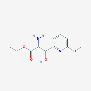 molecular formula C11H16N2O4 B13180657 Ethyl 2-amino-3-hydroxy-3-(6-methoxypyridin-2-yl)propanoate 