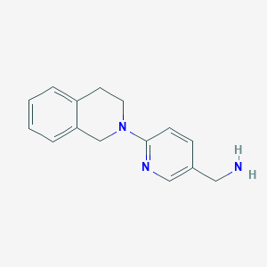 molecular formula C15H17N3 B1318066 {6-[3,4-二氢-2(1H)-异喹啉基]-3-吡啶基}甲胺 CAS No. 954269-06-8