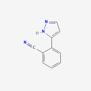 molecular formula C10H7N3 B13180751 2-(1H-Pyrazol-3-yl)benzonitrile 