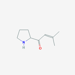 molecular formula C9H15NO B13180752 3-Methyl-1-(pyrrolidin-2-yl)but-2-en-1-one 