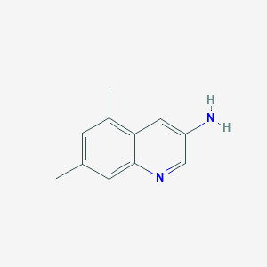 molecular formula C11H12N2 B13180758 5,7-Dimethylquinolin-3-amine 