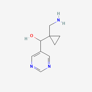 molecular formula C9H13N3O B13180833 [1-(Aminomethyl)cyclopropyl](pyrimidin-5-yl)methanol 