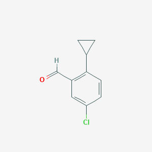 molecular formula C10H9ClO B13180838 5-Chloro-2-cyclopropylbenzaldehyde 