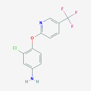 molecular formula C12H8ClF3N2O B1318084 3-Chloro-4-{[5-(trifluoromethyl)pyridin-2-yl]oxy}aniline CAS No. 72045-93-3