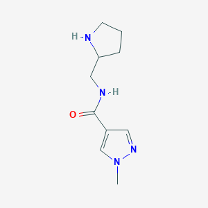 molecular formula C10H16N4O B13180879 1-Methyl-N-[(pyrrolidin-2-yl)methyl]-1H-pyrazole-4-carboxamide 