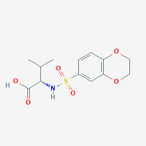 molecular formula C13H17NO6S B13180924 (2S)-2-(2,3-Dihydro-1,4-benzodioxine-6-sulfonamido)-3-methylbutanoic acid 