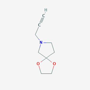 molecular formula C9H13NO2 B13180943 7-(Prop-2-yn-1-yl)-1,4-dioxa-7-azaspiro[4.4]nonane 