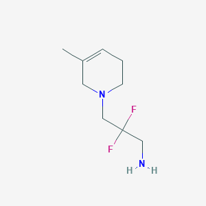molecular formula C9H16F2N2 B13181008 2,2-Difluoro-3-(5-methyl-1,2,3,6-tetrahydropyridin-1-yl)propan-1-amine 