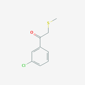 molecular formula C9H9ClOS B13181010 1-(3-Chlorophenyl)-2-(methylsulfanyl)ethan-1-one 
