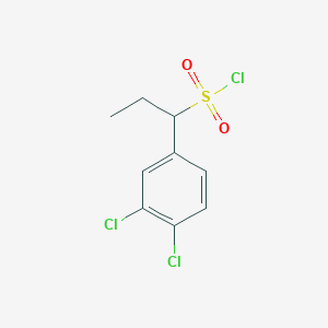 molecular formula C9H9Cl3O2S B13181020 1-(3,4-Dichlorophenyl)propane-1-sulfonyl chloride 