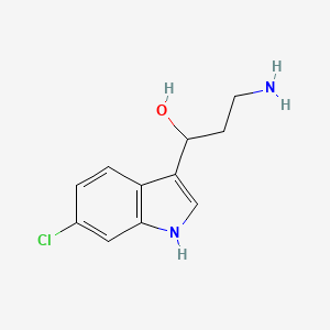 molecular formula C11H13ClN2O B13181026 3-amino-1-(6-chloro-1H-indol-3-yl)propan-1-ol 