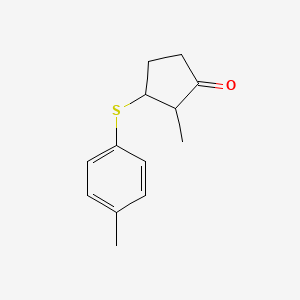 molecular formula C13H16OS B13181051 2-Methyl-3-[(4-methylphenyl)sulfanyl]cyclopentan-1-one 