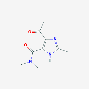 molecular formula C9H13N3O2 B13181056 5-acetyl-N,N,2-trimethyl-1H-imidazole-4-carboxamide 