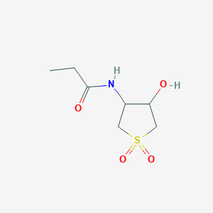 molecular formula C7H13NO4S B13181066 N-(4-Hydroxy-1,1-dioxo-1lambda6-thiolan-3-yl)propanamide 