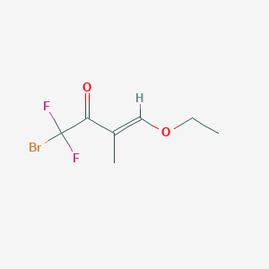 molecular formula C7H9BrF2O2 B13181094 (3E)-1-Bromo-4-ethoxy-1,1-difluoro-3-methylbut-3-en-2-one 