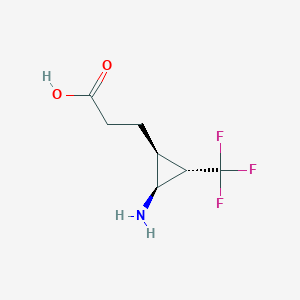 molecular formula C7H10F3NO2 B13181107 3-[(1S,2S,3S)-2-amino-3-(trifluoromethyl)cyclopropyl]propanoic acid 