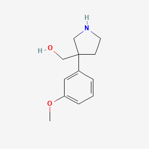 molecular formula C12H17NO2 B13181158 [3-(3-Methoxyphenyl)pyrrolidin-3-YL]methanol 