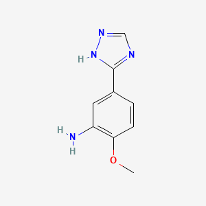 molecular formula C9H10N4O B13181168 2-Methoxy-5-(1H-1,2,4-triazol-3-yl)aniline 