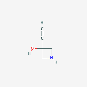 molecular formula C5H7NO B13181179 3-Ethynylazetidin-3-ol 
