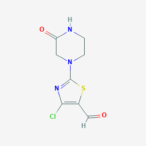molecular formula C8H8ClN3O2S B13181187 4-Chloro-2-(3-oxopiperazin-1-YL)-1,3-thiazole-5-carbaldehyde 