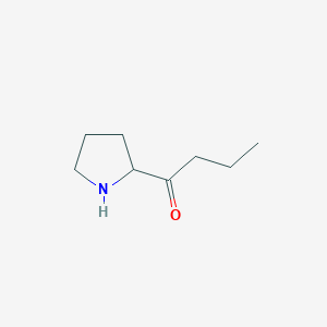 molecular formula C8H15NO B13181225 1-(Pyrrolidin-2-YL)butan-1-one 