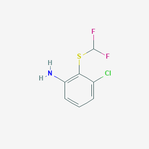 molecular formula C7H6ClF2NS B13181290 3-Chloro-2-[(difluoromethyl)sulfanyl]aniline 