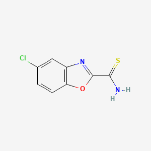 molecular formula C8H5ClN2OS B13181306 5-Chloro-1,3-benzoxazole-2-carbothioamide 