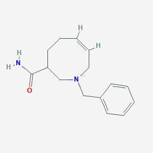 molecular formula C15H20N2O B13181318 1-Benzyl-1,2,3,4,5,8-hexahydroazocine-3-carboxamide 