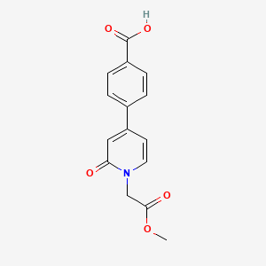 molecular formula C15H13NO5 B13181323 4-[1-(2-Methoxy-2-oxoethyl)-2-oxo-1,2-dihydropyridin-4-yl]benzoic acid 