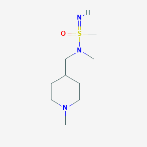 molecular formula C9H21N3OS B13181326 N,N-Dimethyl-N-[(piperidin-4-yl)methyl]methanesulfonoimidamide 