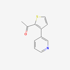 molecular formula C11H9NOS B13181327 1-[3-(Pyridin-3-yl)thiophen-2-yl]ethan-1-one 